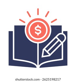 Elemento de ícone de alfabetização financeira para design