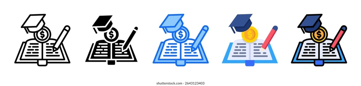 Financial Literacy Icon Element For Design Multiple Style
