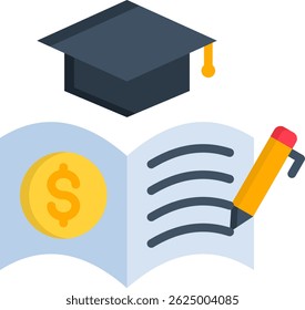 Icono de alfabetización financiera Ilustración vectorial plana