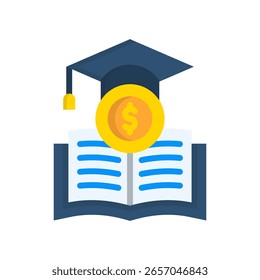 Icono de alfabetización financiera Ilustración vectorial plana