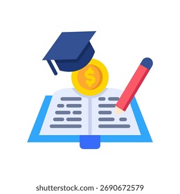 Ícone de Alfabetização Financeira - Ilustração Plana de Vetor