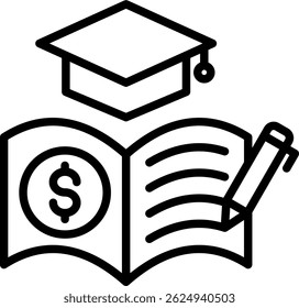 Financial Literacy Icon Line Vector Illustration