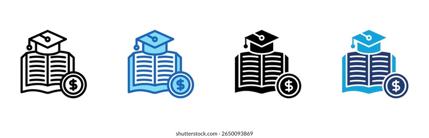 Financial Literacy icon Multi Style Vector Illustration