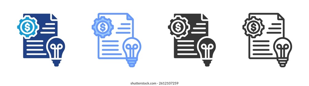 Financial Literacy icon set multiple style collection