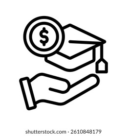 Financial Literacy Line Vector Illustration On White Background.