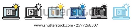 Financial Literacy multi style, mini illustration icon set. outline, flat, glyph, line color, UI, UX, app and web, digital or print. related to business, finance, financial technology.