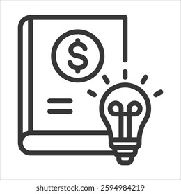Financial Literacy Outline Icon Vector Illustration