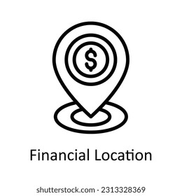 Financial Location Vector    outline  Icon Design illustration. Digital Marketing  Symbol on White background EPS 10 File