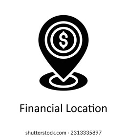 Financial Location Vector    Solid  Icon Design illustration. Digital Marketing  Symbol on White background EPS 10 File