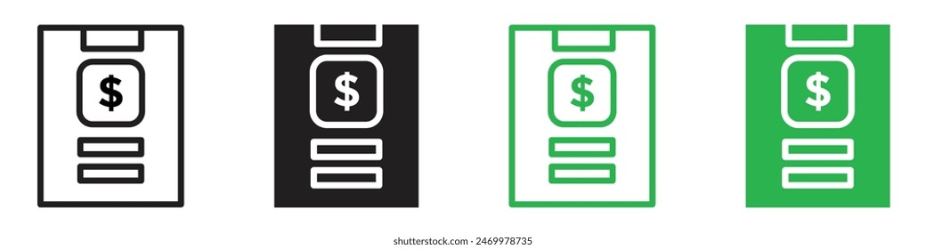 Financial log icon line art vector