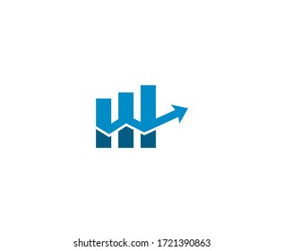 Financial logo arrow graph chart vector icon 