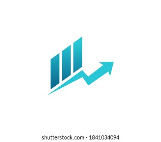 Financial logo arrow graph vector 