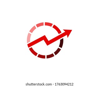 Icono de vector de crecimiento de flecha de logotipo financiero 