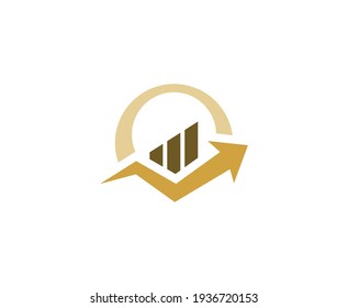 Financial logo arrow stock graph vector icon 