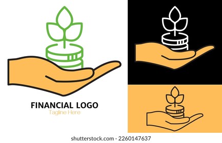 Financial logo business vector design illustration, brand identity emblem