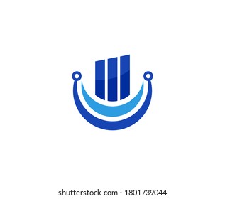 Icono de vector de negocio del gráfico de logotipo financiero 