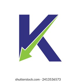 Logotipo financiero combinado con la plantilla de vector de letra K