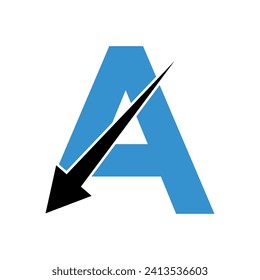 Logotipo financiero combinado con la letra A plantilla de vector
