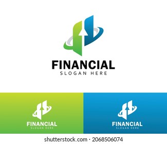 financial logo creative arrow diagram market invest business