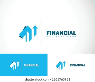 financial logo creative business up arrow city finance design creative invest