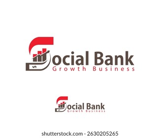 logotipo financeiro conceito de design criativo banco social crescimento negócio