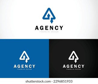 financial logo creative invest arrow growth business symbol design modern triangle