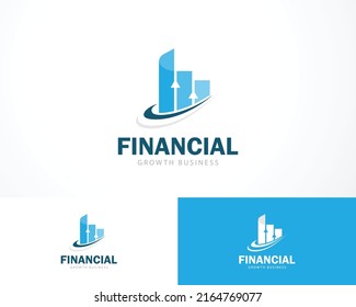 financial logo creative market growth business arrow logo design concept