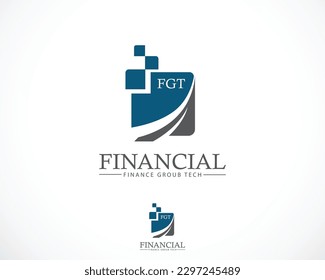 financial logo creative technology design concept modern growth business
