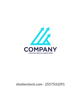 financial logo design with arrow