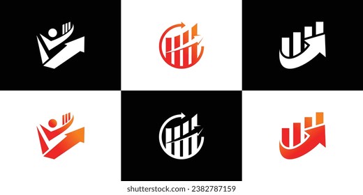 Design des Finanzlogos und Kreativkonzept Premium Vektor