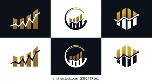 Diseño de logotipo financiero concepto creativo Vector Premium