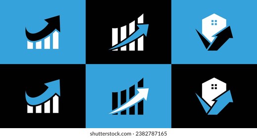 Diseño de logotipo financiero concepto creativo Vector Premium