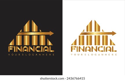 Financial logo design Royalty Free Vector