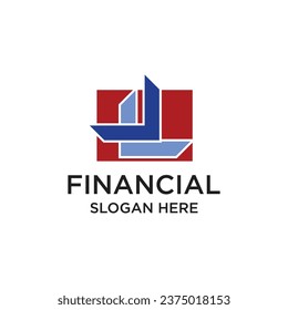 Design des Finanzlogos, einfache Konzeption Premium Vektor