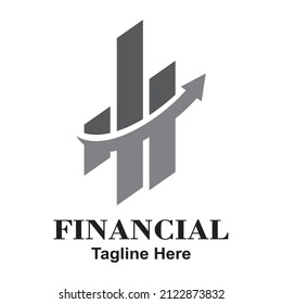 Plantilla de diseño de logotipo financiero sobre fondo blanco