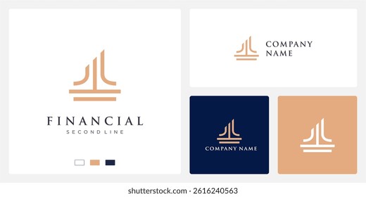 Financial logo design template pillar abstract