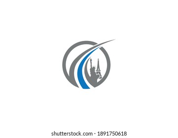 Plantilla de icono del vector de diseño del logotipo financiero con torre de eiffel