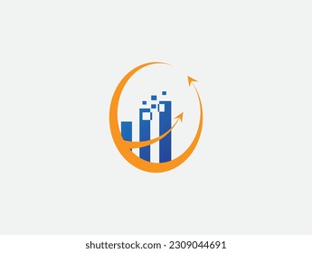 vector de diseño de logotipo financiero. logotipo de flecha moderna con colorido. logotipo financiero digital