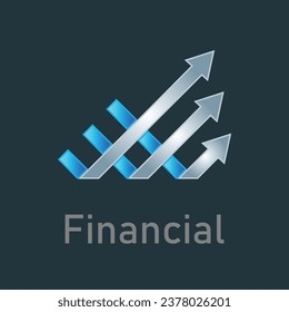 Vector de diseño de logotipo financiero en fondo gris