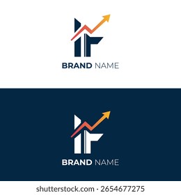 Logotipo financeiro com uma seta para cima
