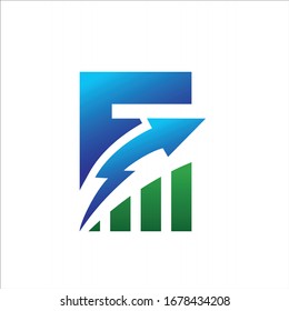 financial logo formed F vector design