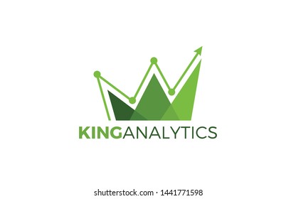 Financial logo formed king crown symbol with green color