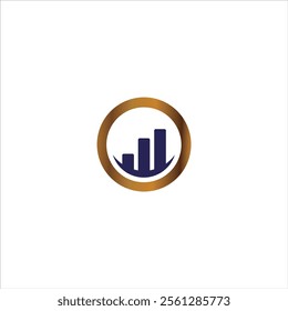 Financial logo with gold and blue circles and white background