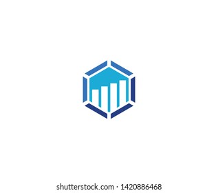 Financial logo growth graph vector 