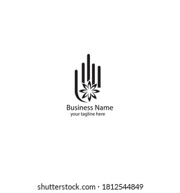 financial logo illustration flower company design vector template