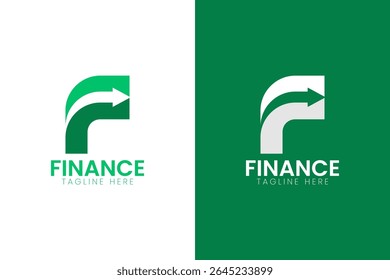 Financial logo with initial F and geometric arrow shape. Suitable for business, marketing, etc.