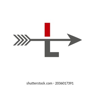 Financial logo with L letter upward arrow concept. Initial L letter financial marketing, business and management logo