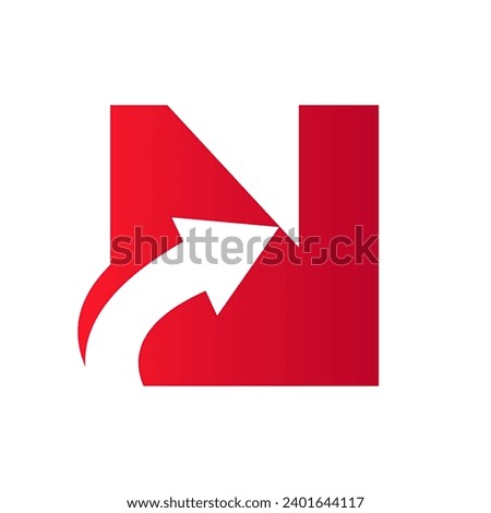 Financial Logo On Letter N Concept With Growth Arrow Symbol Foto stock © 