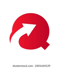 Financial Logo On Letter Q Concept With Growth Arrow Symbol