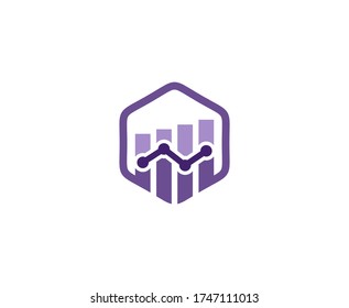 Icono del vector del gráfico de éxito del logotipo financiero 